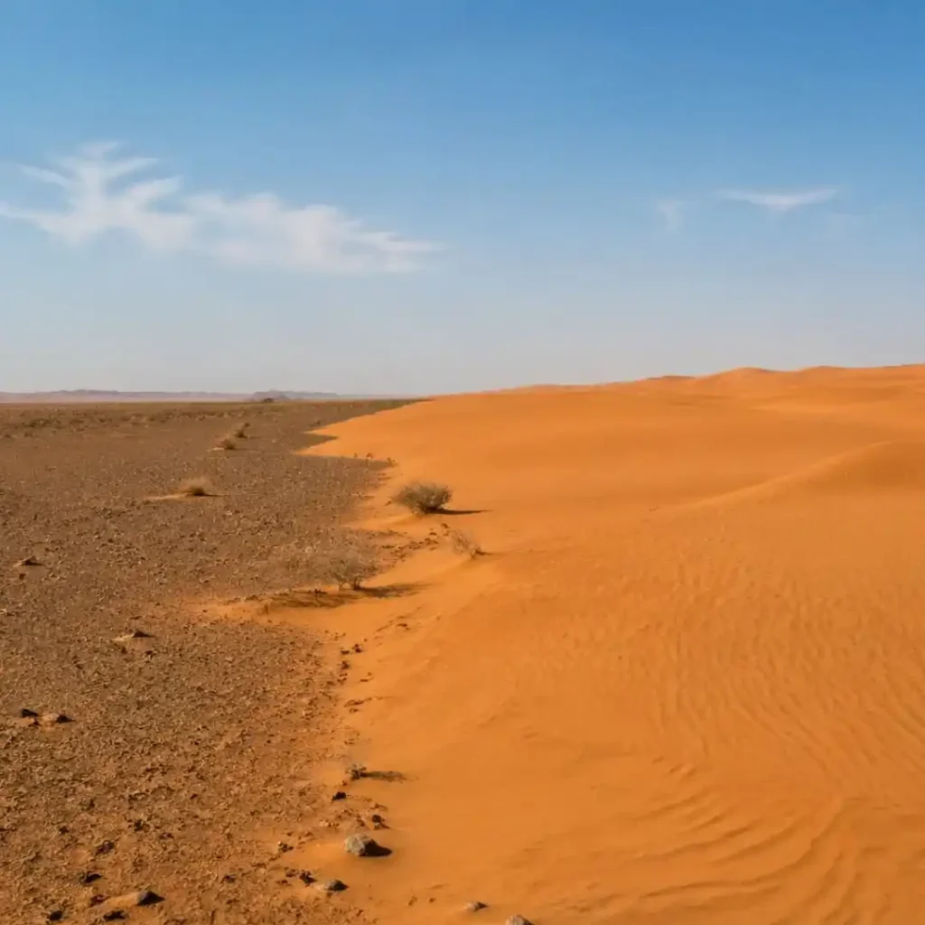 Discover the Edge of the Desert on a Riyadh safari tour with stunning views of the vast Arabian desert landscape.